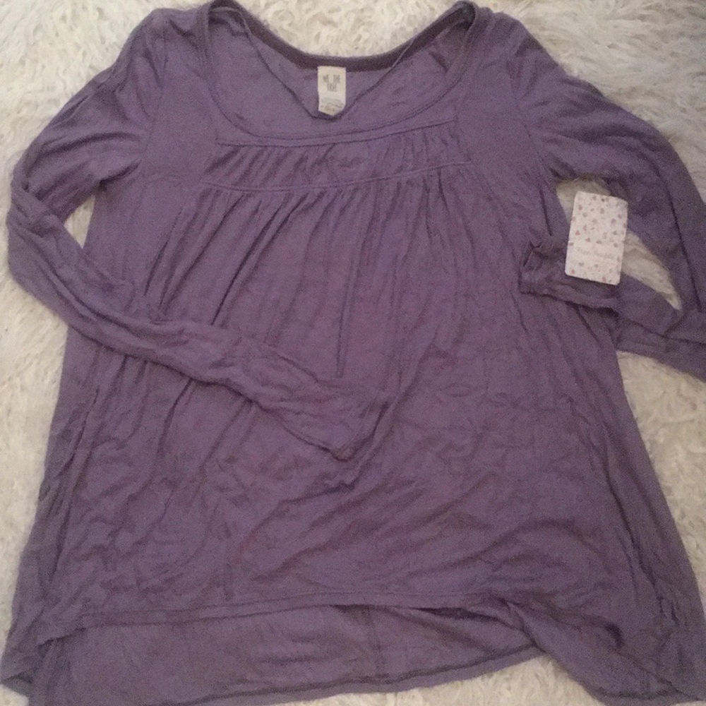 Free people lilac long sleeve shirt
